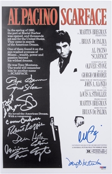 "Scarface" Cast Signed 11x17 Movie Poster- with 11 Signatures Including Loggia (PSA/DNA)